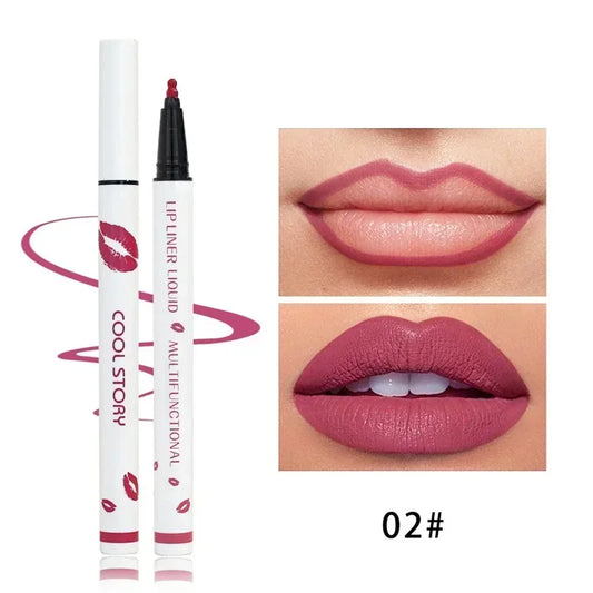 Natural Lipstick Pen Matte Soft Lip Liner Liquid Lipliner Pencil Long Lasting Lips Cosmetic Tool Stick Quick Drying Smudge Proof